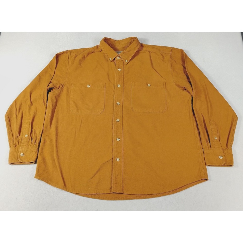 Scandia Woods Shirt Mens XL Orange Flannel Lumberjack Cabincore Outdoors Casual